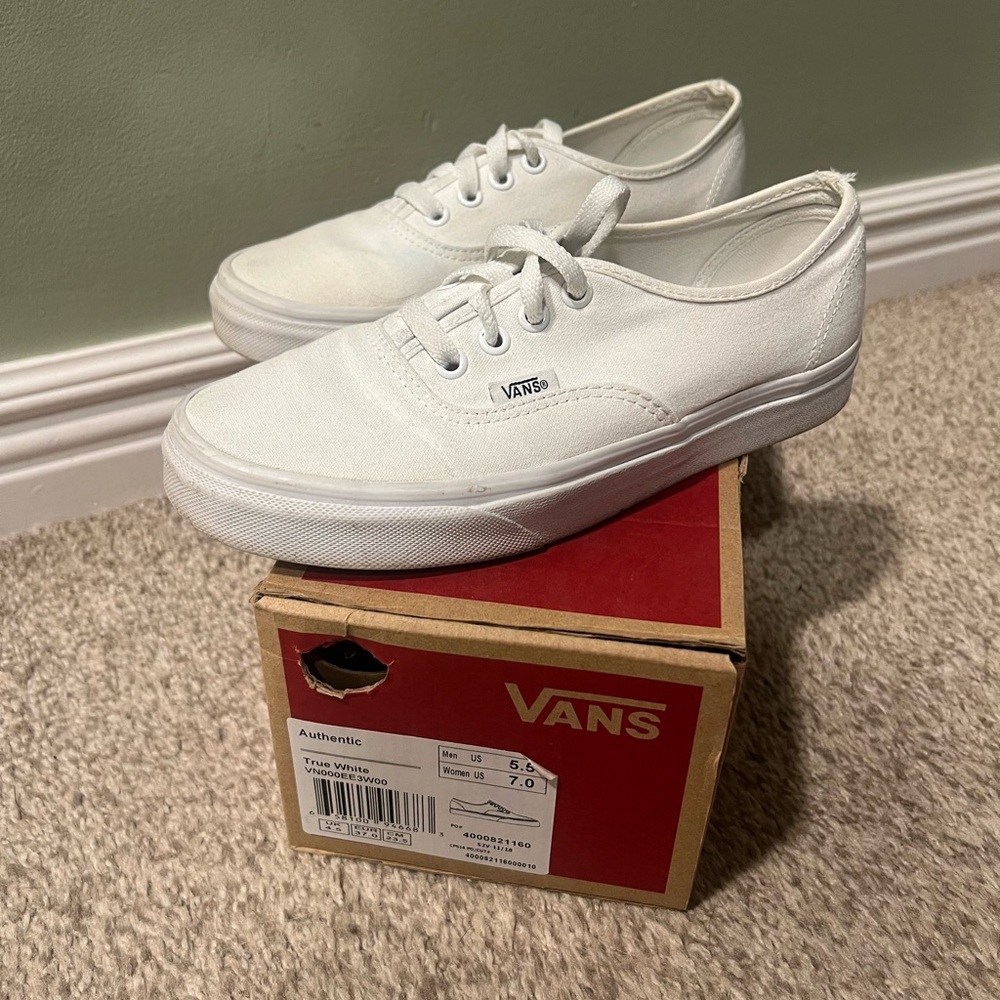 Women’s White Authentic Vans